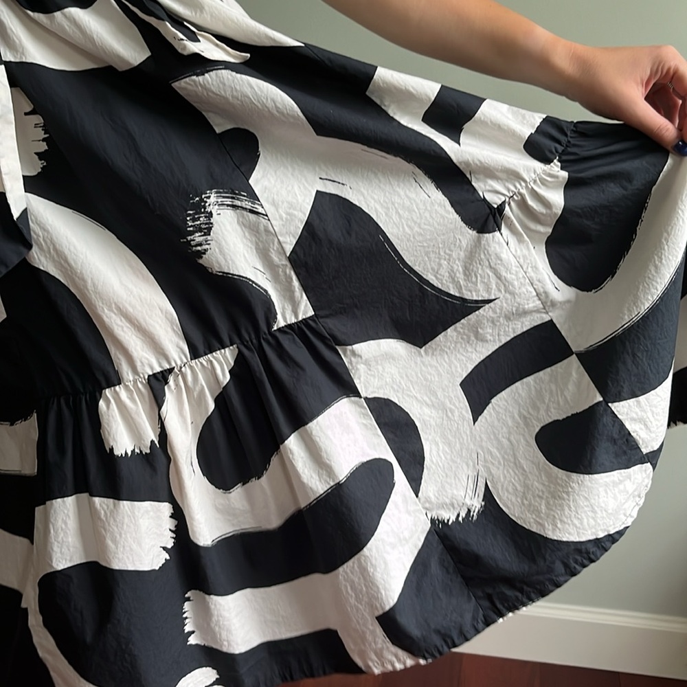 Anthropology Maeve Black and White Midi Dress - Picture 6 of 12